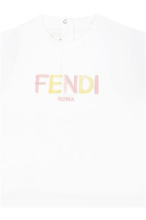 T-shirt in cotone bianco FENDI KIDS | BFI1667AJF1R0X
